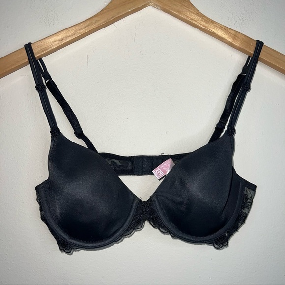 Victoria Secret Angels IPEX Full Coverage Underwire Black Bra Size 34B - Picture 9 of 10